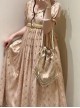 Sunset Glow Series Classic Lolita Apricot Delicate Gold Foil Diamond-shaped Bead Tassel Handbag