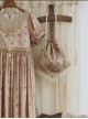 Sunset Glow Series Classic Lolita Apricot Delicate Gold Foil Diamond-shaped Bead Tassel Handbag