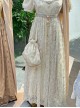 Sunset Glow Series Classic Lolita Apricot Delicate Leaf Pattern Beaded Tassel Handbag