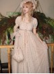 Sunset Glow Series Classic Lolita Apricot Summer Retro Gorgeous Leaf Beaded Regal High Waist Dress