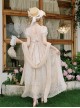 Sunset Glow Series Classic Lolita Apricot Summer Retro Gorgeous Leaf Beaded Regal High Waist Dress