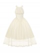 Sunset Glow Series Classic Lolita Apricot Elegant Halter Neck Sleeveless Long Dress