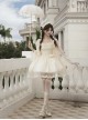 Wind Encounter Dew Series Classic Lolita Apricot Lace Light Chiffon Halter Neck Short Dress