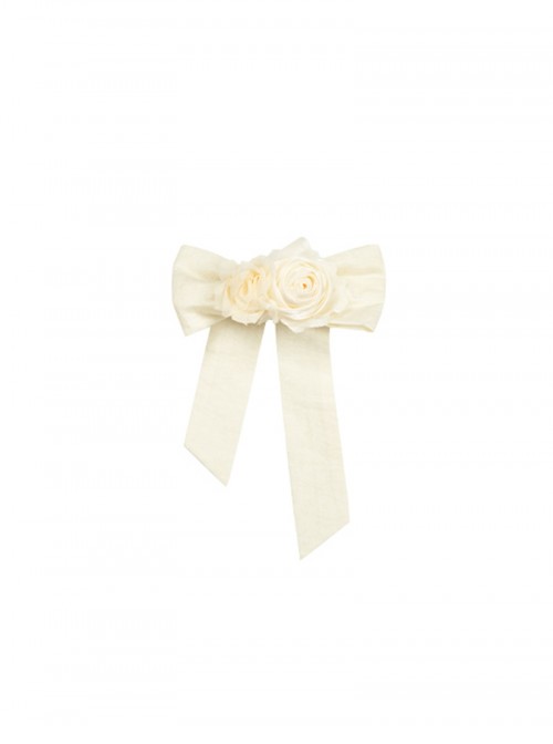 Wind Encounter Dew Series Classic Lolita Apricot Lace Ribbon Removable Rose Brooch