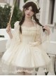 Wind Encounter Dew Series Classic Lolita Apricot Lace Ribbon Removable Rose Brooch