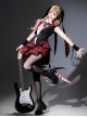 Rock Bunny Series Punk Lolita Sweet Cool Black Red Jacket Skirt Y2K Idol Set