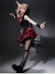 Rock Bunny Series Punk Lolita Sweet Cool Black Red Jacket Skirt Y2K Idol Set
