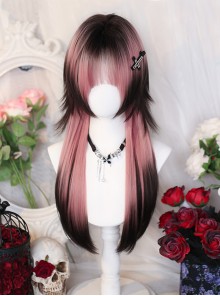 Rock Series Sweet Lolita Japanese Simulation Pink Black Jellyfish Head Long Wig