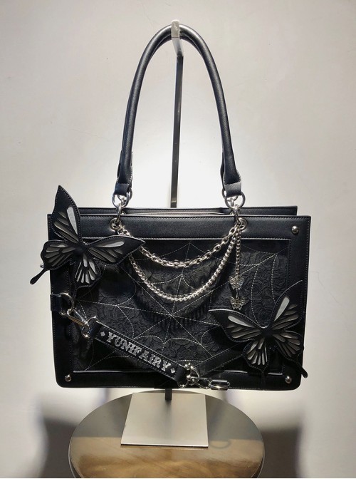 Maze Butterfly Series Kawaii Fashion Chic Exquisite Butterfly Chain Transparent Layer Large Capacity Tote Bag