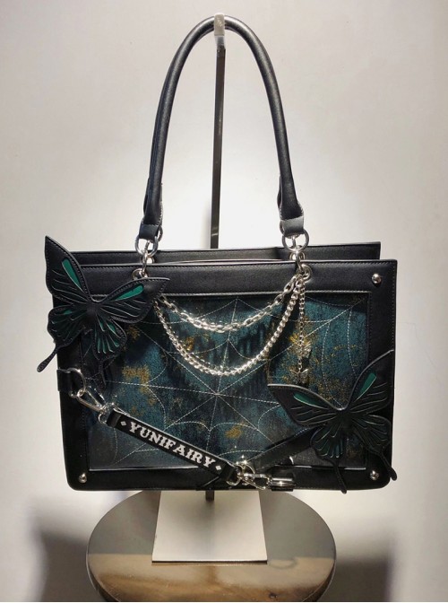Maze Butterfly Series Kawaii Fashion Chic Exquisite Butterfly Chain Transparent Layer Large Capacity Tote Bag