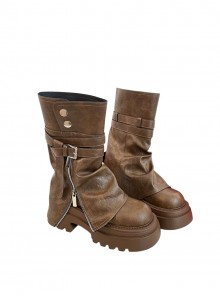 British Punk Lolita Thick Sole Fashion Trendy Western Jeans Tube Martin Boots
