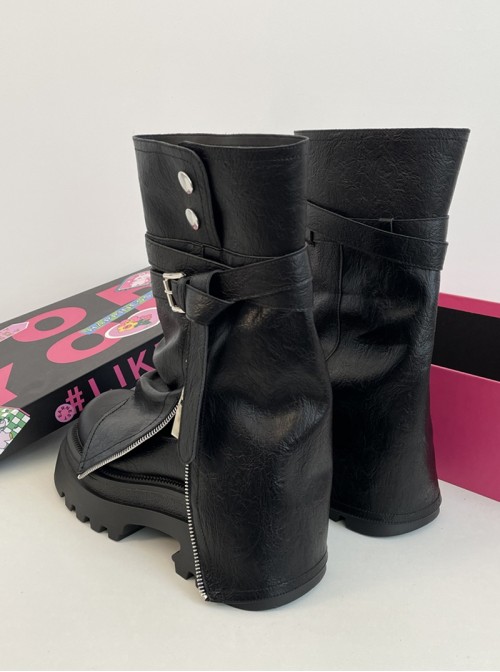 British Punk Lolita Thick Sole Fashion Trendy Western Jeans Tube Martin Boots