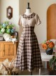 Sunny Forest Series Classic Lolita Daily Commute Slim Fit Checked Short Sleeve Dress