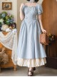 Sunny Forest Series Classic Lolita Daily Commute Fit Checked Short Puff Sleeve Dress