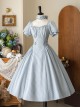 Sunny Forest Series Classic Lolita Daily Commute Fit Checked Short Puff Sleeve Dress