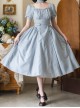 Sunny Forest Series Classic Lolita Daily Commute Fit Checked Short Puff Sleeve Dress