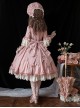 Lilica Garden Series Classic Lolita Luxurious Rose Print Lace Sleeves Big Bowknot Brooch Bonnet Gloves Set