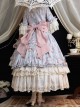 Lilica Garden Series Classic Lolita Luxurious Rose Print Lace Sleeves Big Bowknot Brooch Bonnet Gloves Set