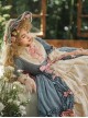 Lilica Garden Series Classic Lolita Luxurious Rose Print Lace Sleeves Big Bowknot Brooch Bonnet Gloves Set