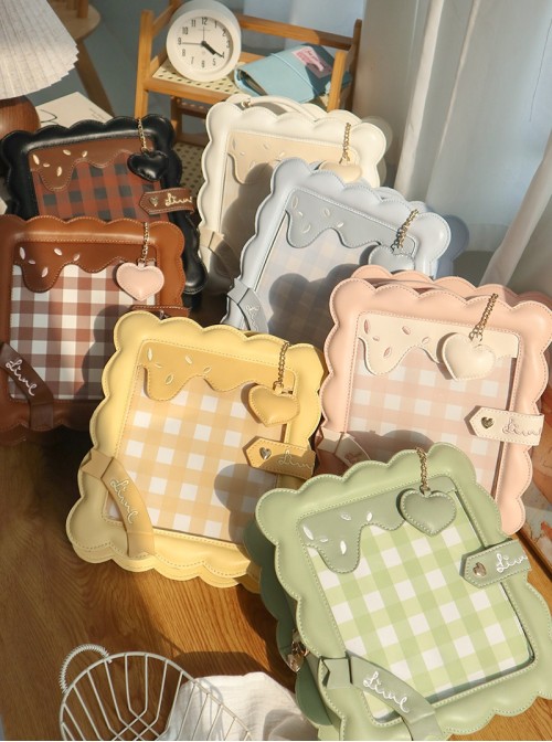 Small Cookies Series Kawaii Fashion Sweet Cute Japanese Square Transparent Layered Itabag Bag Crossbody Backpack