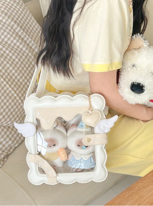 Small Cookies Series Kawaii Fashion Sweet Cute Japanese Square Transparent Layered Itabag Bag Crossbody Backpack