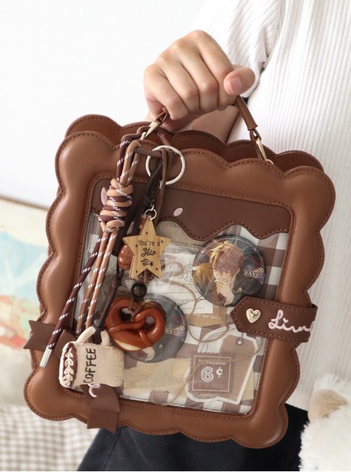 Small Cookies Series Kawaii Fashion Sweet Cute Japanese Square Transparent Layered Itabag Bag Crossbody Backpack