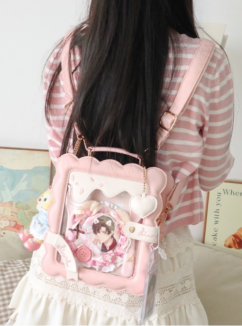 Small Cookies Series Kawaii Fashion Sweet Cute Japanese Square Transparent Layered Itabag Bag Crossbody Backpack