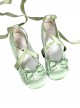 Ballet Meow Series Sweet Lolita Silk Ribbon Bowknot Cute Round Toe Mid Heel Mary Jane Shoes