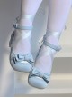 Ballet Meow Series Sweet Lolita Silk Ribbon Bowknot Cute Round Toe Mid Heel Mary Jane Shoes