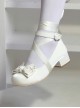 Ballet Meow Series Sweet Lolita Silk Ribbon Bowknot Cute Round Toe Mid Heel Mary Jane Shoes