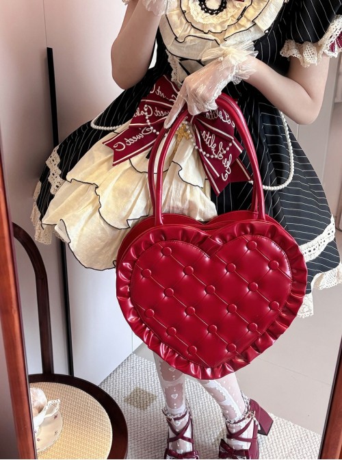 Love Pillow Series Sweet Lolita Luxurious Japanese Pleated Dot Single Shoulder Bag