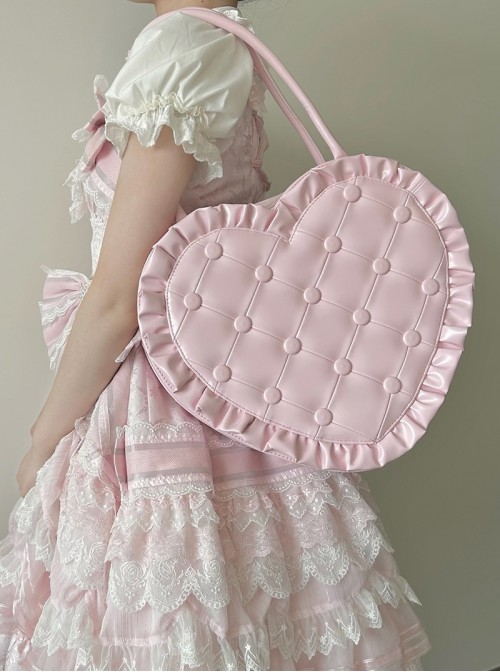 Love Pillow Series Sweet Lolita Luxurious Japanese Pleated Dot Single Shoulder Bag