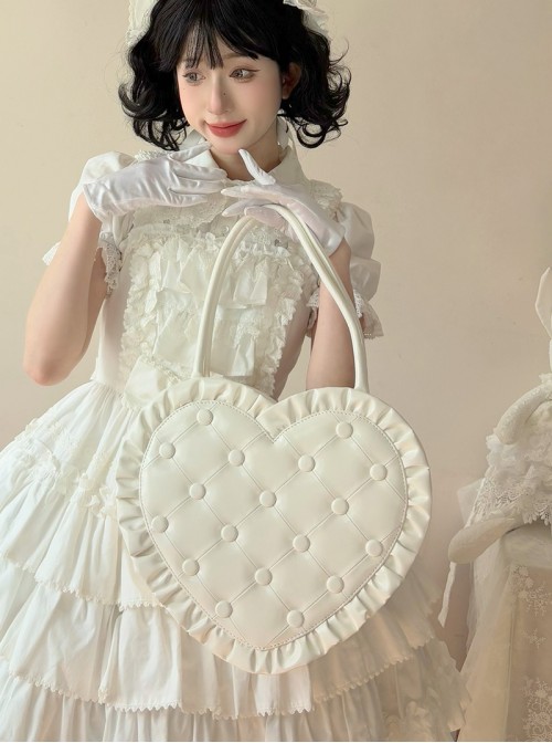 Love Pillow Series Sweet Lolita Luxurious Japanese Pleated Dot Single Shoulder Bag