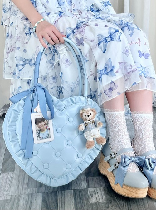 Love Pillow Series Sweet Lolita Luxurious Japanese Pleated Dot Single Shoulder Bag
