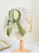 Bell Orchid Handmade Classic Lolita Elegant Green Lace Tulle Ribbon Hat