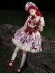 Cat Gathering Series Sweet Lolita Pink Eccentric Strange Illustration Puffy Sleeve Lace Dress