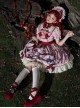Cat Gathering Series Sweet Lolita Pink Eccentric Strange Illustration Puffy Sleeve Lace Dress