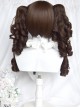 Thousand Layer Pie Series Sweet Lolita Vintage Dark Brown Princess Roman Curl Dual Ponytail Wig