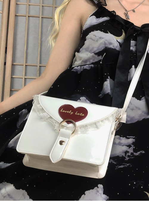 Little Love Letter Series Kawaii Fashion Japanese Lace Square Envelope Love Heart Mark Crossbody Bag