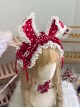 Sweet Lolita Cute Fairy Tale Style Red Polka Dot 3D Bunny Ear Lace Bow Headband