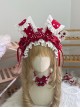 Sweet Lolita Cute Fairy Tale Style Red Polka Dot 3D Bunny Ear Lace Bow Headband