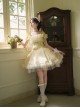 Falling Petals Series Classic Lolita Elegant Ballet Bright Yellow Satin Shoulder Strap Short Dress