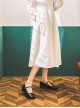 Classic Lolita Elegant Daily Commute Square Toe Layered Cowhide Mary Jane Mid Heel Shoes