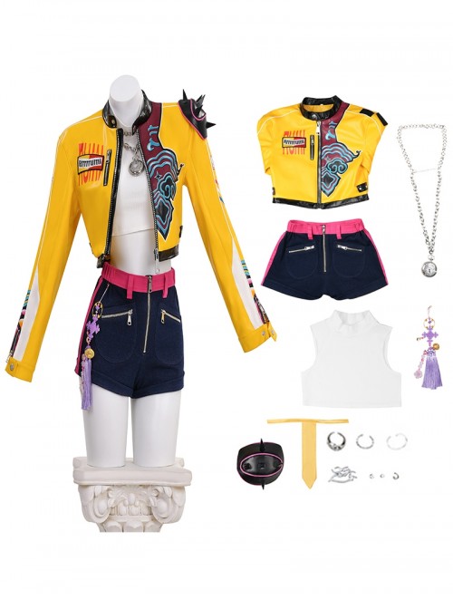 Animated Movie K-Pop Demon Hunters Halloween Cosplay Rumi Costume Set Without Shoes