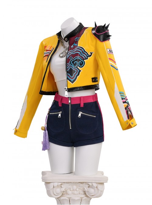 Animated Movie K-Pop Demon Hunters Halloween Cosplay Rumi Costume Set Without Shoes