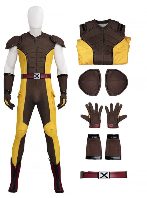 Deadpool & Wolverine Halloween Cosplay Wolverine Brown Battle Suit Costume Set Without Shoes And Wolf Claw