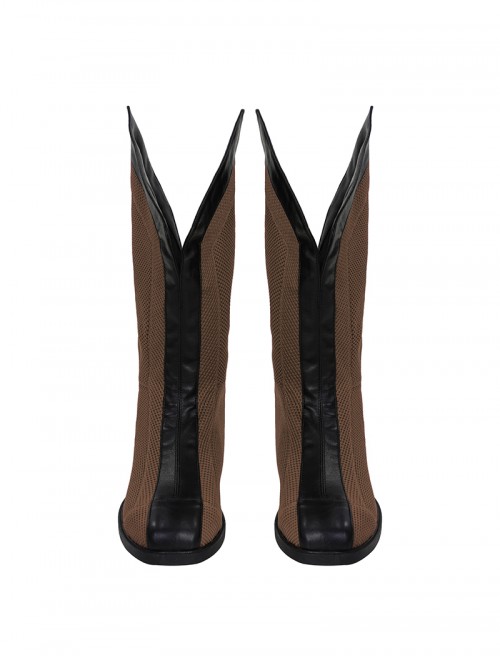 Deadpool & Wolverine Halloween Cosplay Wolverine Brown Battle Suit Accessories Brown Boots