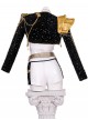 KPop Demon Hunters Halloween Cosplay Rumi Black White Stage Costume Set Without Shoes
