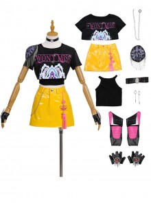 KPop Demon Hunters Halloween Cosplay Mira Short Sleeves Costume Set