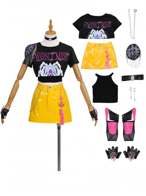 KPop Demon Hunters Halloween Cosplay Mira Short Sleeves Costume Set